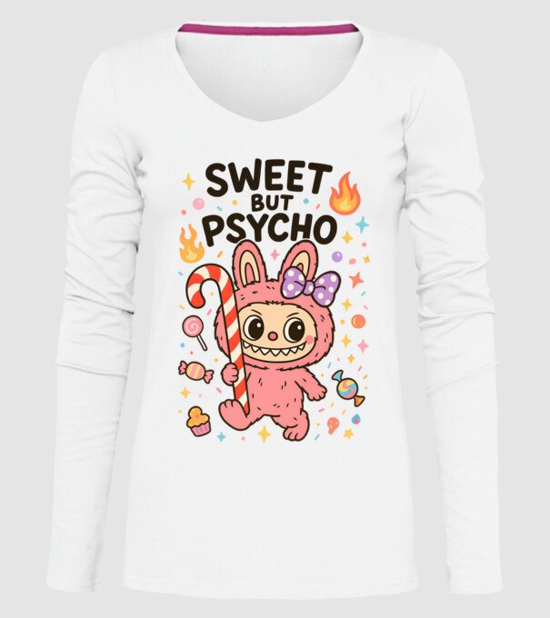 Sweet but psycho model alb pe tricou