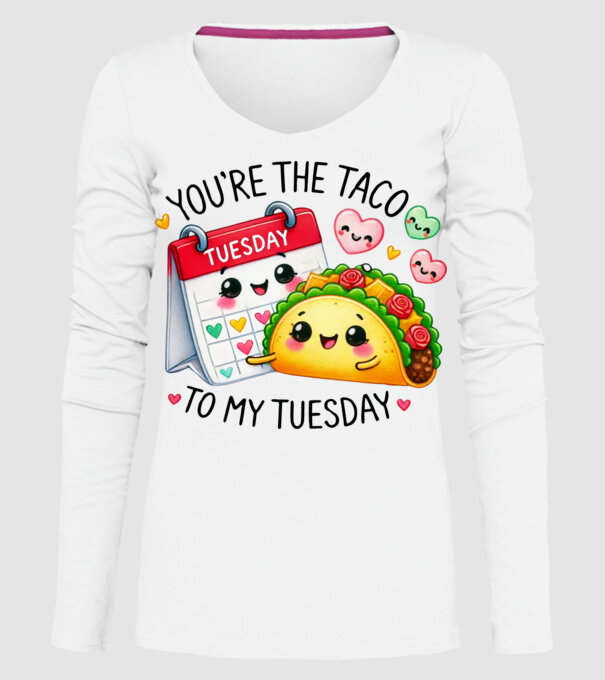 Taco to my Tuesday model alb pe tricou