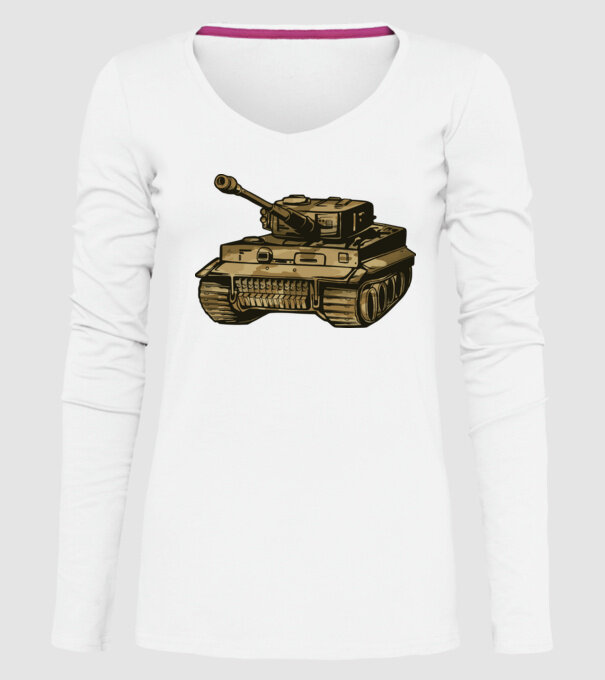 Tancuri model alb pe tricou