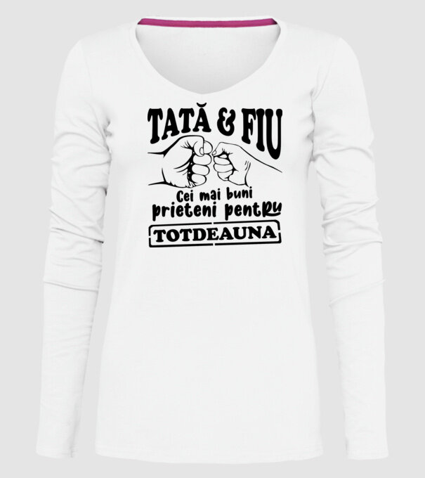tată & fiu - cei mai buni prieteni pentru totdeauna model alb pe tricou