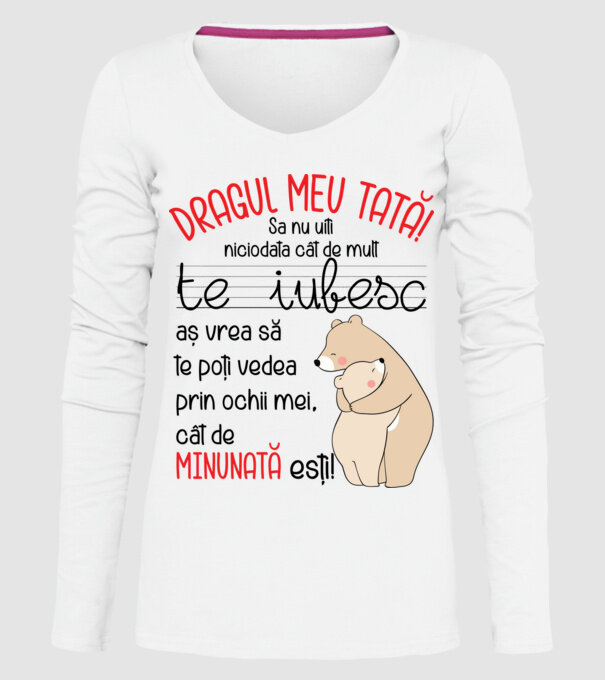 Tată Cât de minunat ești model alb pe tricou