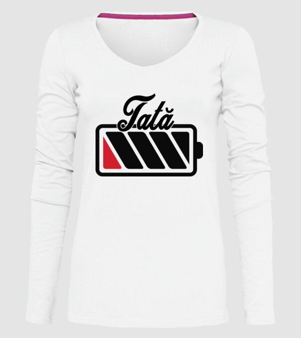 Tată la încărcat model alb pe tricou