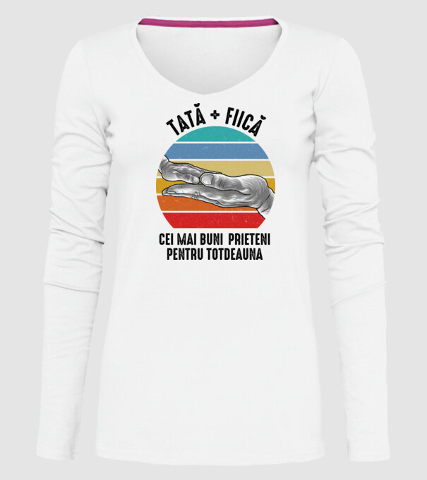 Tată - fiică - Cei mai bune prietene pentru totdeauna model alb pe tricou
