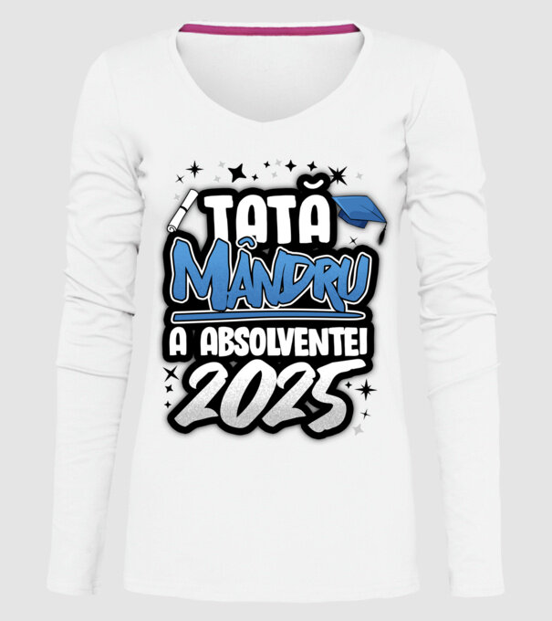 Tată MÂNDRU a absolventei model alb pe tricou