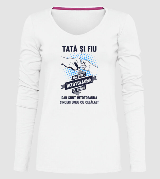 Tată și Fiu - nu sunt întotdeauna de acord, dar sunt întotdeauna sinceri unul cu celălalt model alb pe tricou