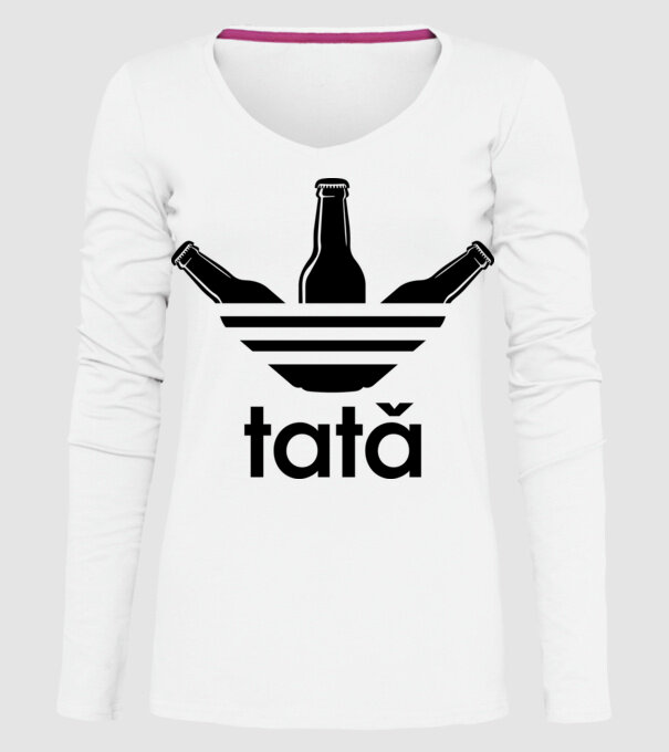 Tatadidas model alb pe tricou