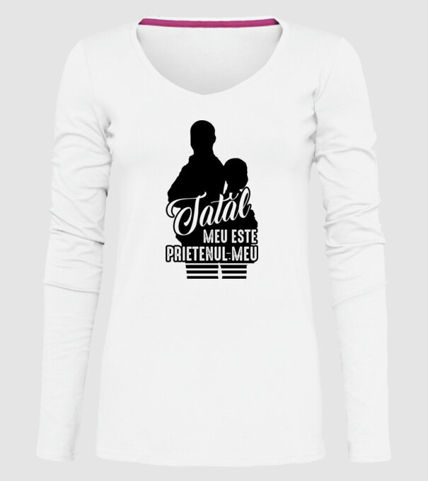 tatăl meu este prietenul meu model alb pe tricou