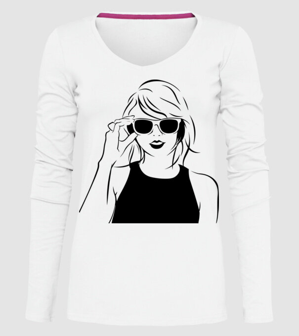Taylor Swift model alb pe tricou