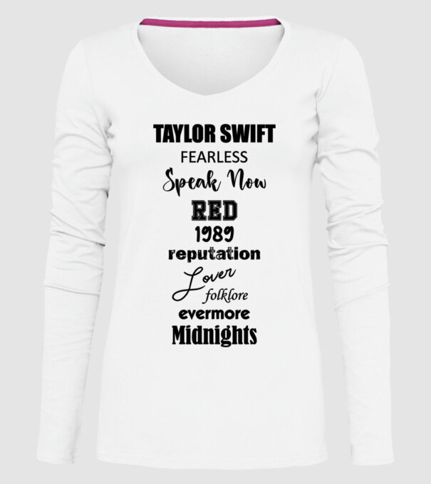 Taylor Swift Eras model alb pe tricou