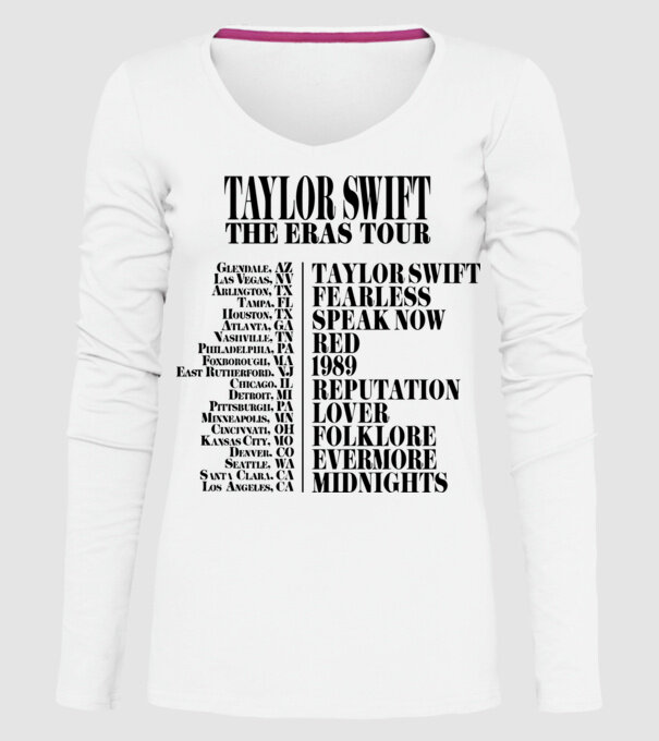 Taylor Swift Eras tour back model alb pe tricou