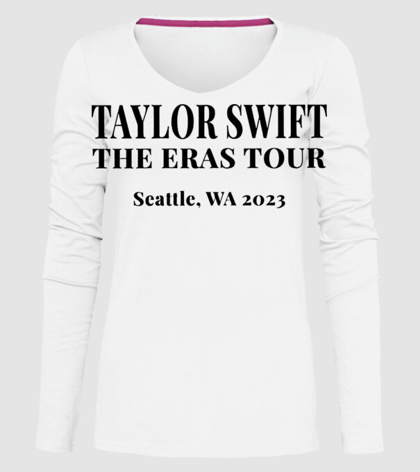 Taylor Swift Eras tour text2 model alb pe tricou