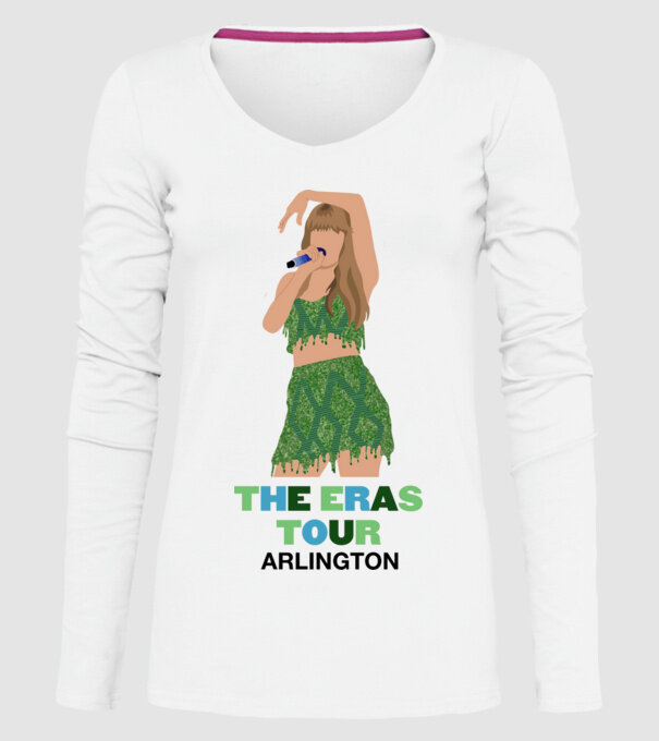 Taylor Swift The Eras Tour Arlington 2 model alb pe tricou
