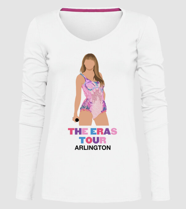 Taylor Swift The Eras Tour Arlington 4 model alb pe tricou