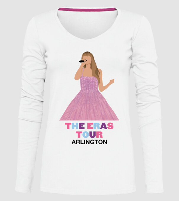 Taylor Swift The Eras Tour Arlington model alb pe tricou