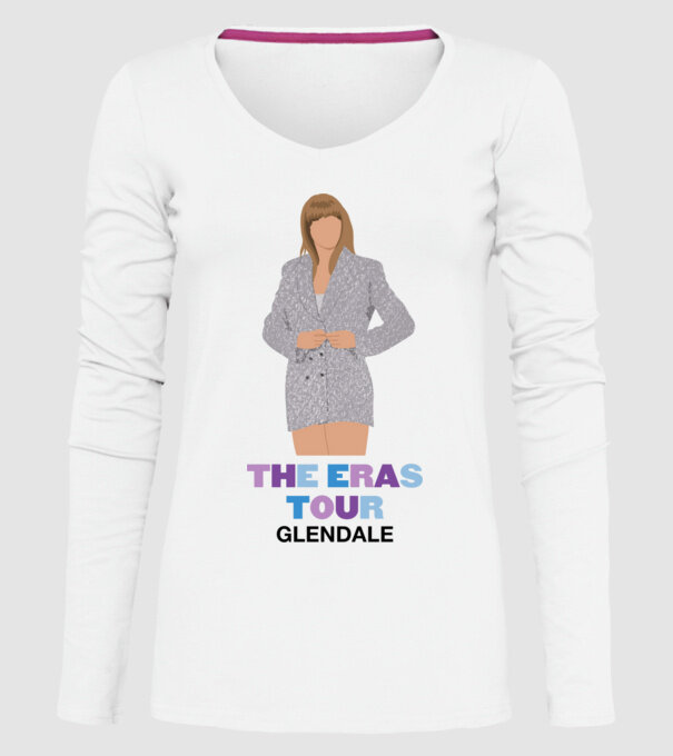 Taylor Swift The Eras Tour Glendale 2 model alb pe tricou