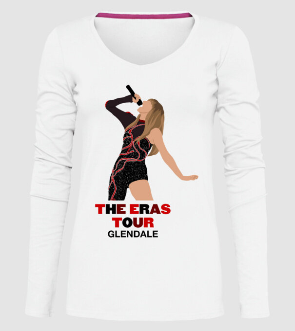 Taylor Swift The Eras Tour Glendale model alb pe tricou