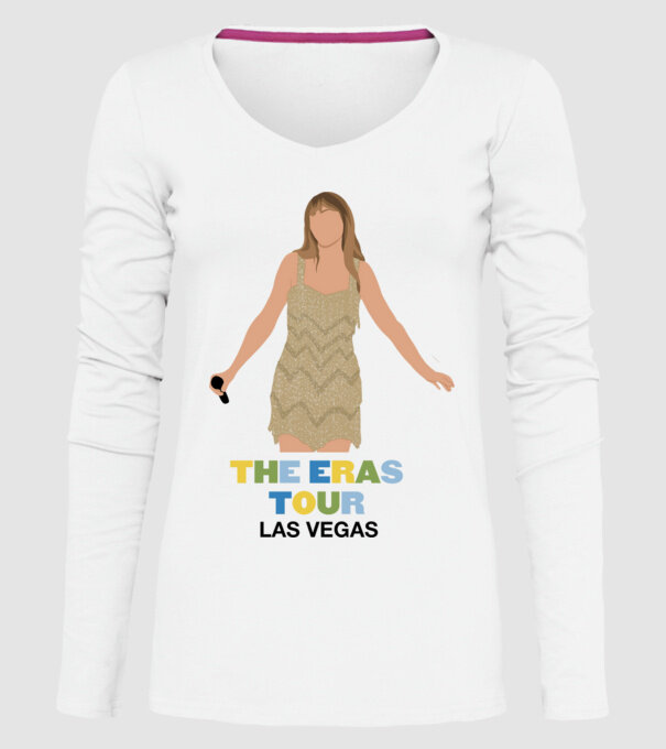 Taylor Swift The Eras Tour Las Vegas model alb pe tricou