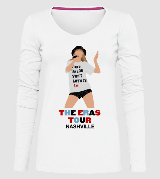 Taylor Swift The Eras Tour Nashville 2 model alb pe tricou