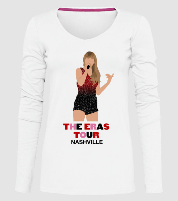Taylor Swift The Eras Tour Nashville model alb pe tricou