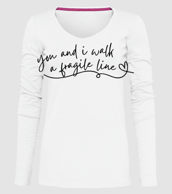 Taylor Swift you and i walk a fragile line model alb pe tricou