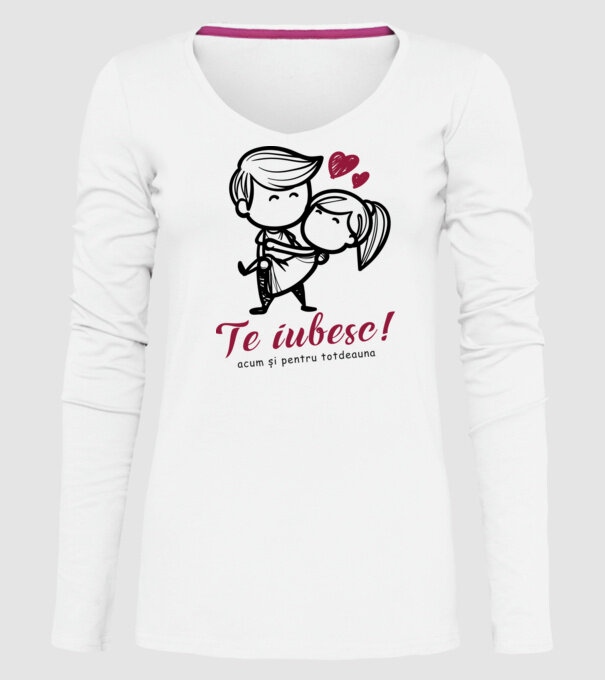 te iubesc! model alb pe tricou