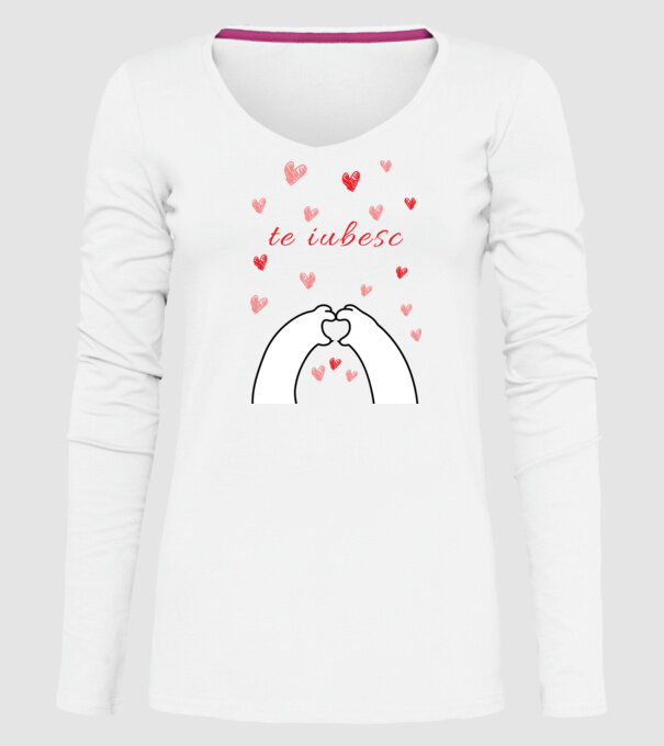 te iubesc model alb pe tricou