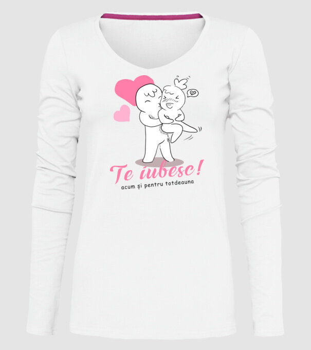 te iubesc model alb pe tricou