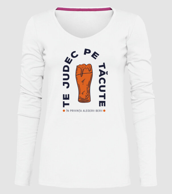 Te judec pe tăcute în privința alegerii berii. model alb pe tricou