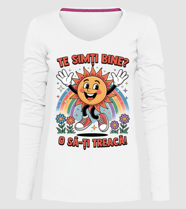 Te simți bine? model alb pe tricou