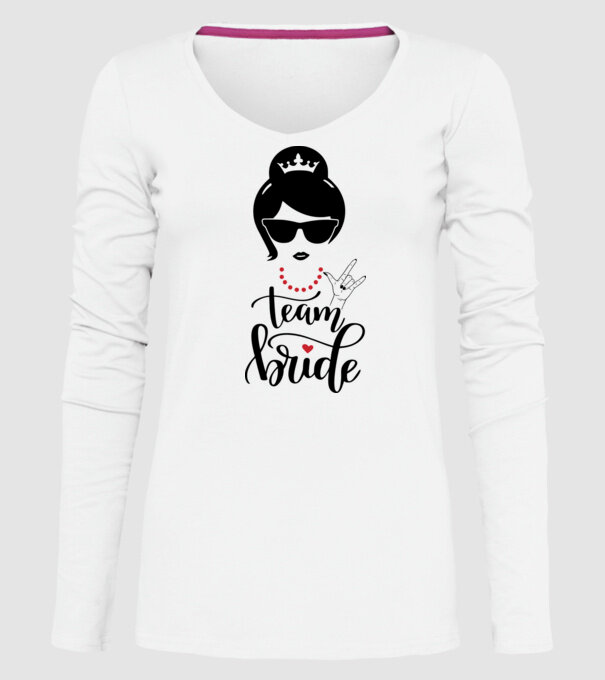 Team Cool Bride model alb pe tricou