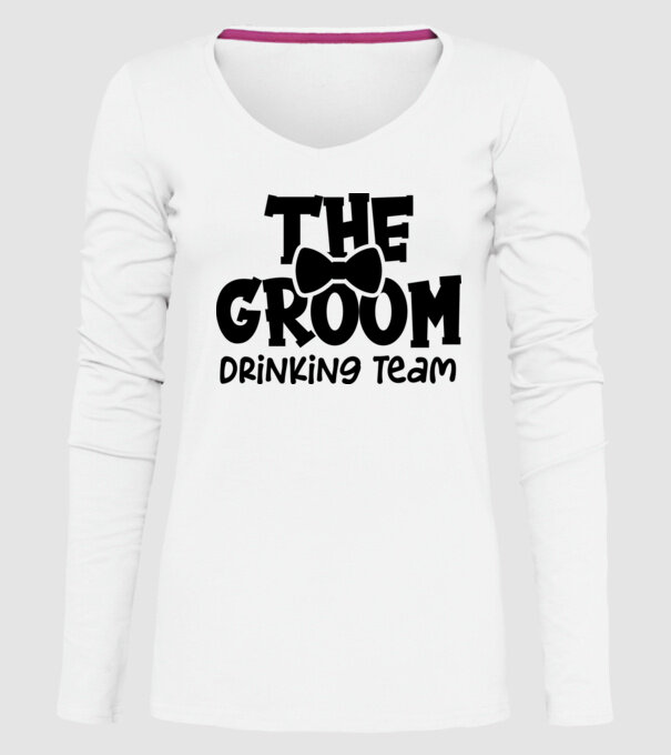 The Groom model alb pe tricou