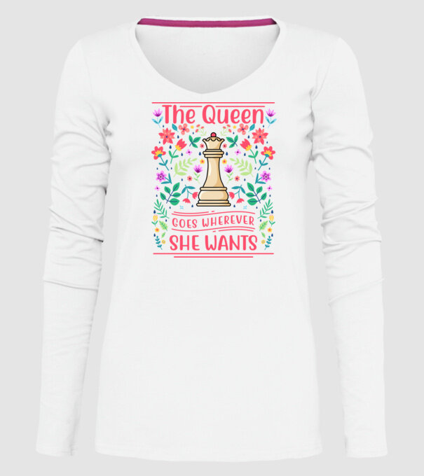 the queen goes wherever she wants model alb pe tricou