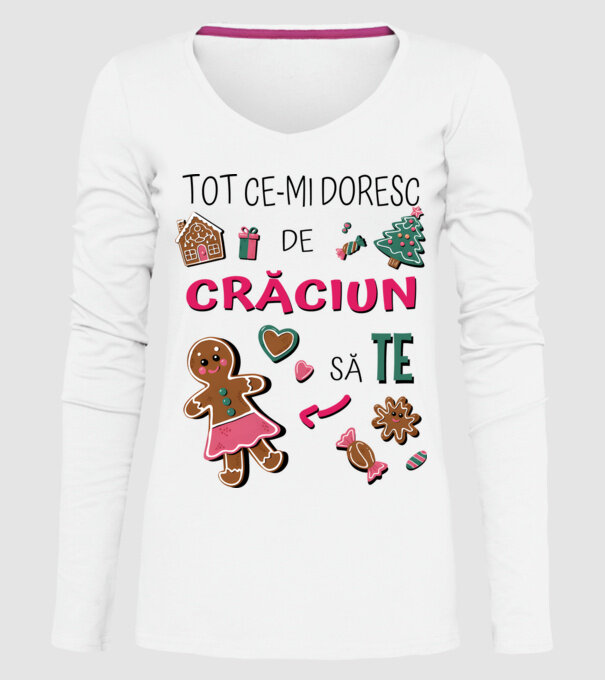 Tot ce-mi doresc de Crăciun să TE Femei alb model alb pe tricou