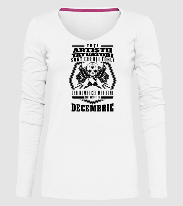 Toți artiștii tatuatori sunt creați egali decembrie model alb pe tricou