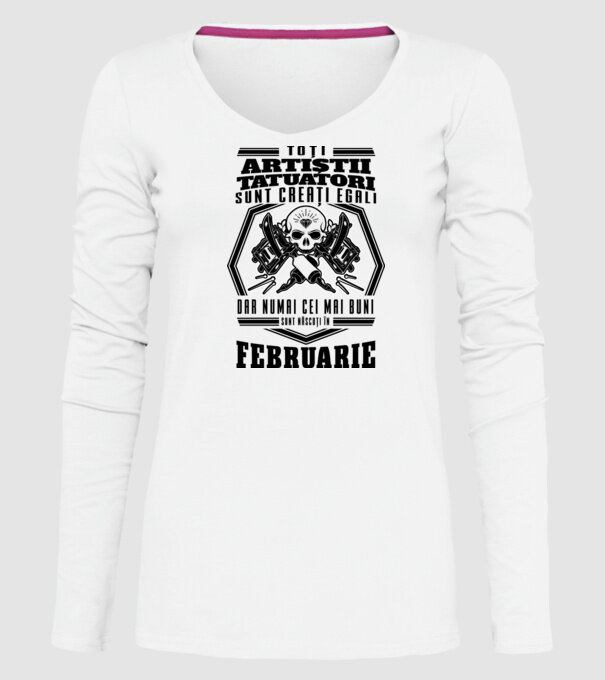 Toți artiștii tatuatori sunt creați egali februarie model alb pe tricou