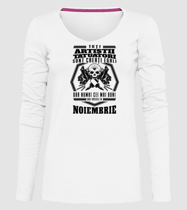 Toți artiștii tatuatori sunt creați egali noiembrie model alb pe tricou
