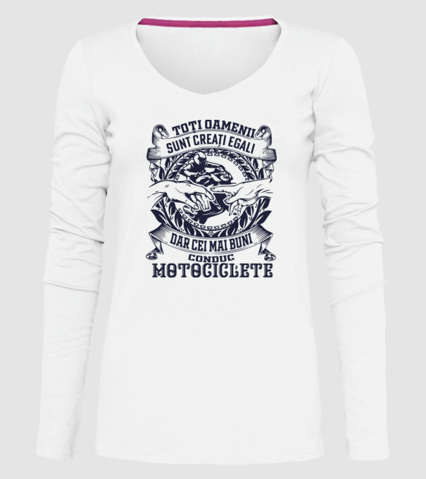 toți oamenii sunt creați egali, dar cei mai buni conduc motociclete model alb pe tricou
