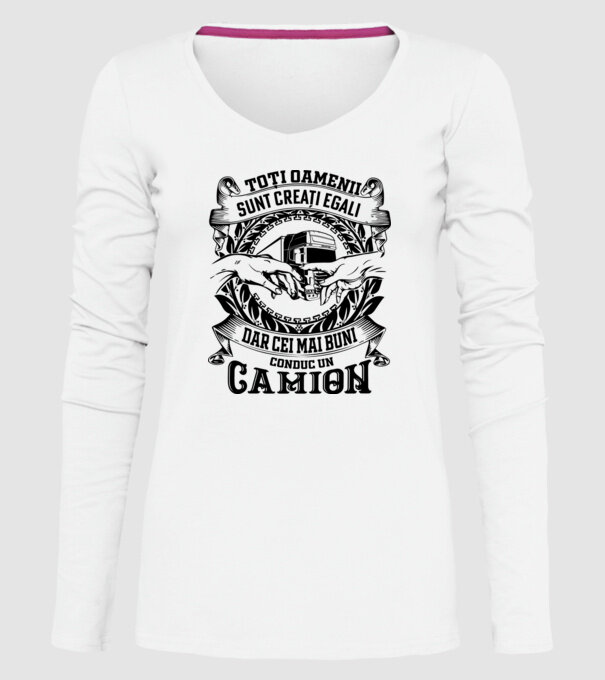 toți oamenii sunt creați egali, dar cei mai buni conduc un camion model alb pe tricou