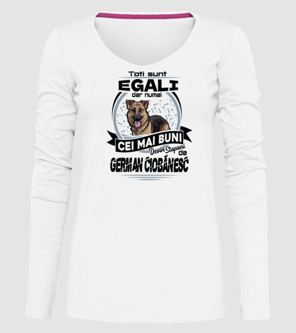 Toți sunt egali, dar numai cei mai buni devin stăpâni de ciobănesc german model alb pe tricou
