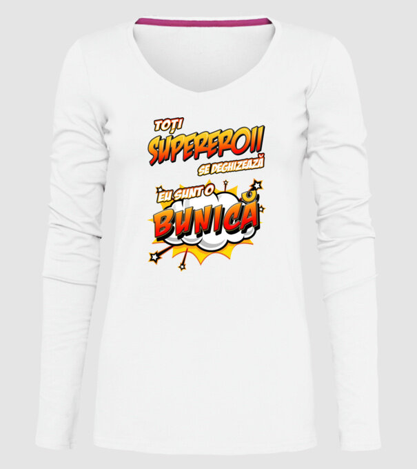 Toți supereroii se deghizează, eu sunt o bunică model alb pe tricou