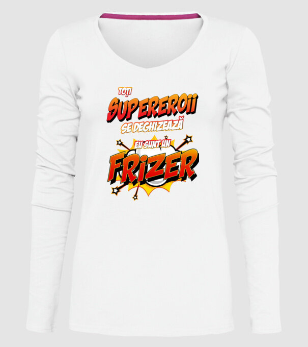 toți supereroii se deghizează, eu sunt un frizer/coafor model alb pe tricou