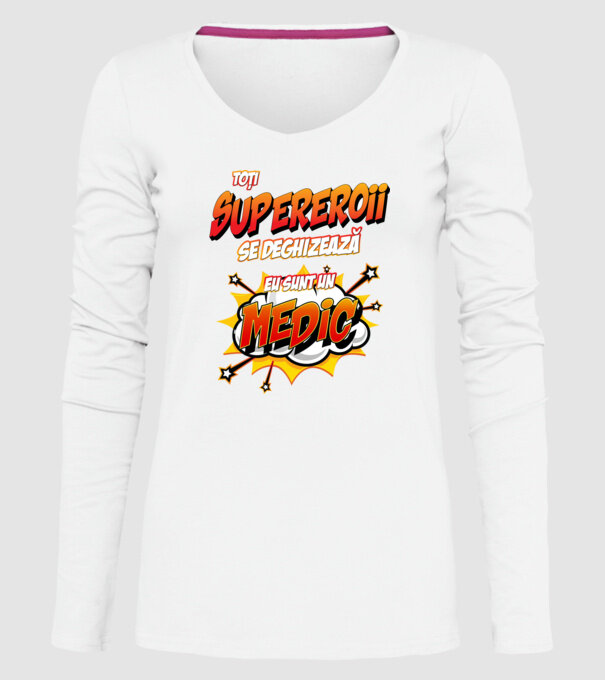 Toți supereroii se deghizează, eu sunt un medic model alb pe tricou