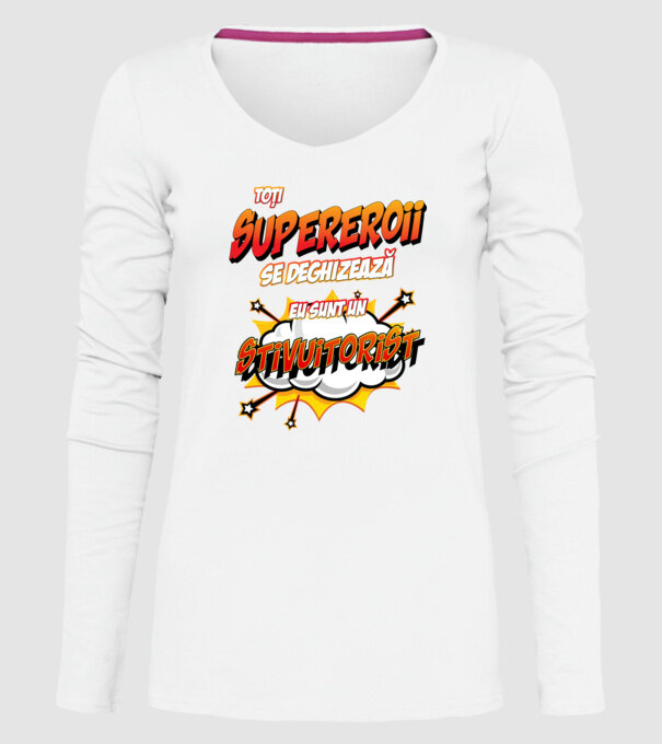 Toți supereroii se deghizează, eu sunt un stivuitorist model alb pe tricou
