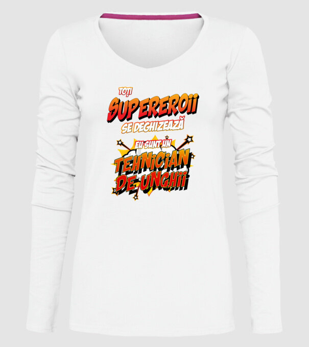 Toți supereroii se deghizează, eu sunt un tehnician de unghii model alb pe tricou