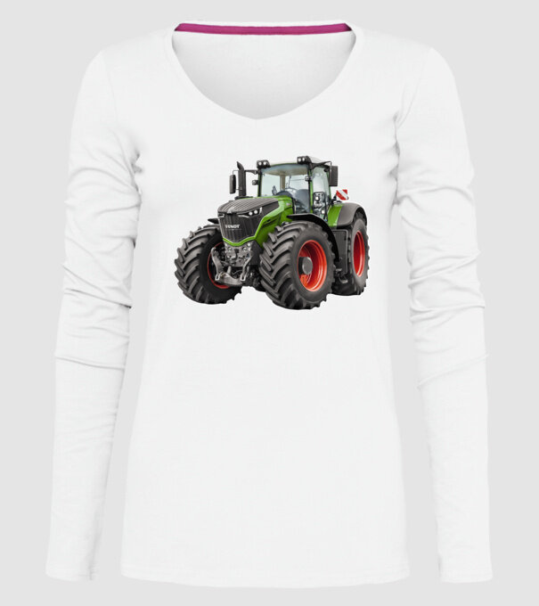 TRACTOR model alb pe tricou