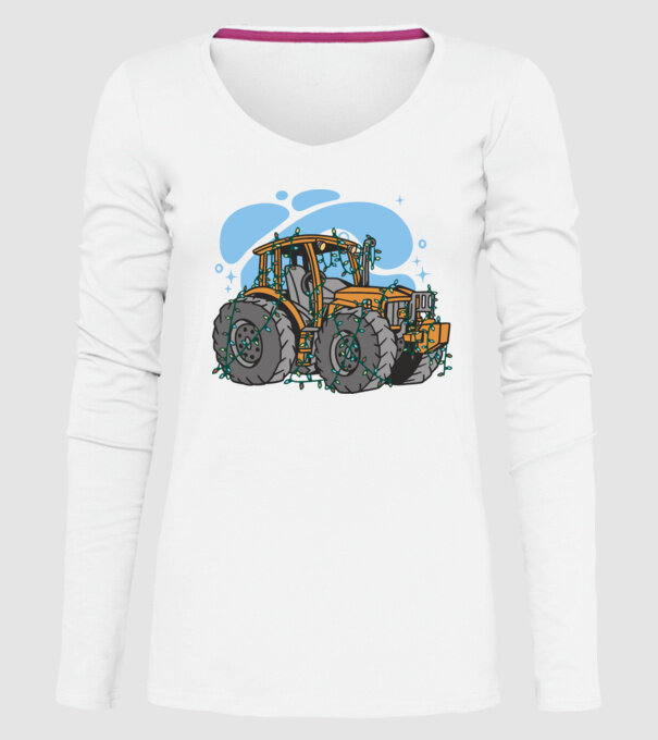 TRACTOR model alb pe tricou