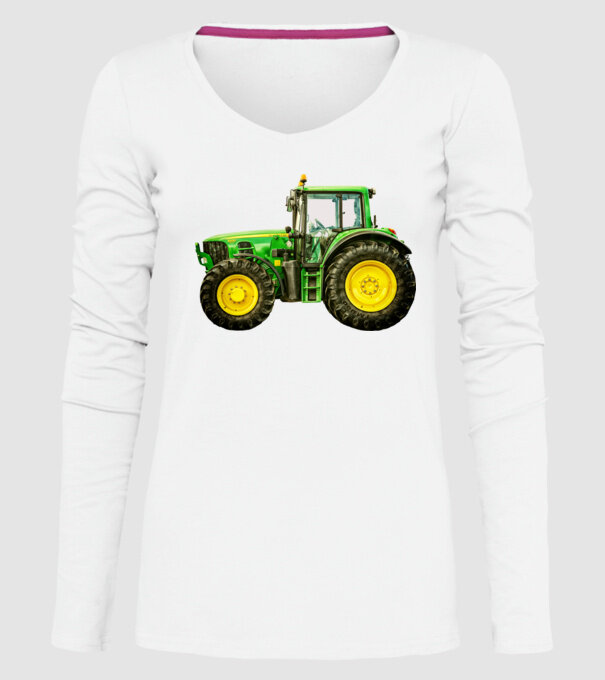 TRACTOR model alb pe tricou