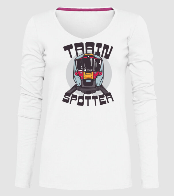 Trenuri model alb pe tricou