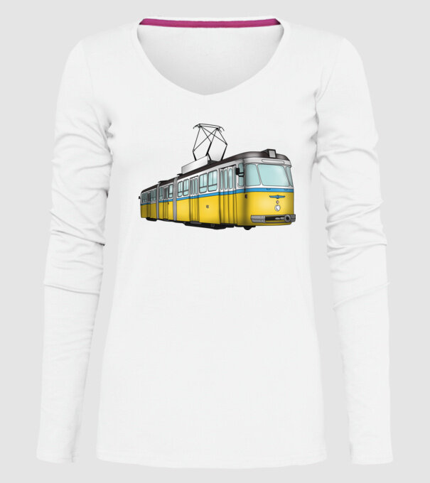 Trenuri model alb pe tricou