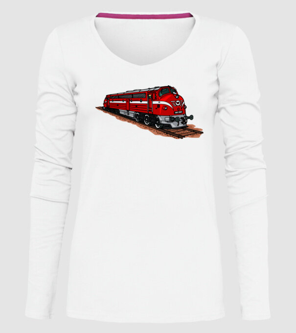 Trenuri model alb pe tricou